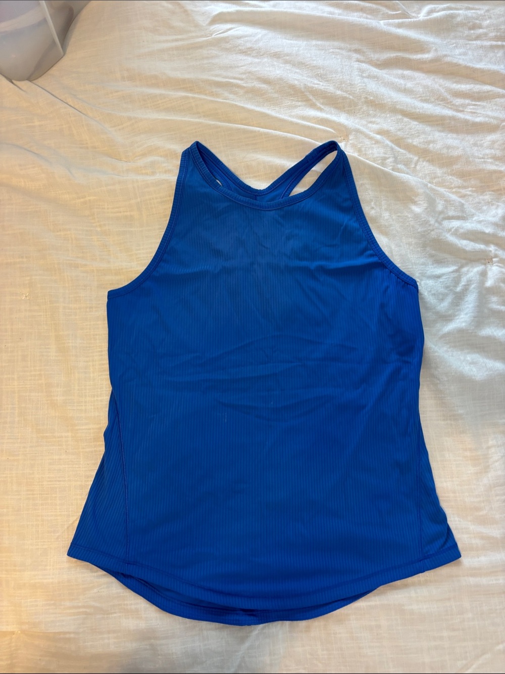 lululemon athletica base pace racerback Blue Ribbed Tank Top